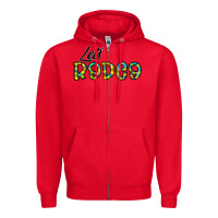 Red let's rodeo Zipper Hoodie - CowhideDigitalArt