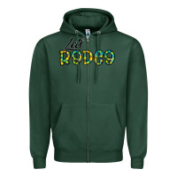 Sports Green let's rodeo Zipper Hoodie - CowhideDigitalArt
