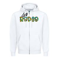 White let's rodeo Zipper Hoodie - CowhideDigitalArt