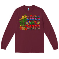 Burgundy cinco de mayo cactus Long Sleeve Tee - Zillion Design Studio