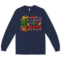 Navy cinco de mayo cactus Long Sleeve Tee - Zillion Design Studio