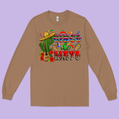 Cinco De Mayo Cactus Long Sleeve Tee Designed By Zillion Design Studio