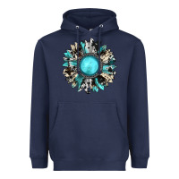 Navy western sunflower gemstone Heavyweight Hoodie - JahusDesignShop
