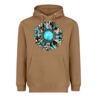 Toasted Coconut western sunflower gemstone Heavyweight Hoodie - JahusDesignShop