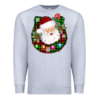 Heather Grey horseshoe santa Premium Sweatshirt - AdoDesignShop