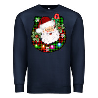 Navy horseshoe santa Premium Sweatshirt - AdoDesignShop