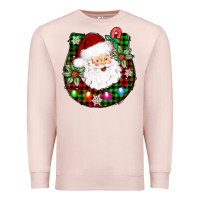 Pale Pink horseshoe santa Premium Sweatshirt - AdoDesignShop