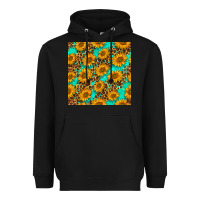 Black sunflowers and leopard western seamless pattern Heavyweight Hoodie - BundleAndBundleShop