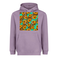Lavender sunflowers and leopard western seamless pattern Heavyweight Hoodie - BundleAndBundleShop
