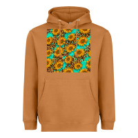 Meerkat sunflowers and leopard western seamless pattern Heavyweight Hoodie - BundleAndBundleShop