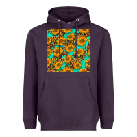 Plum sunflowers and leopard western seamless pattern Heavyweight Hoodie - BundleAndBundleShop