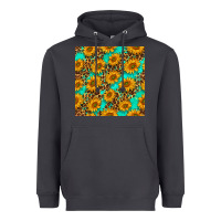 Sunflowers And Leopard Western Seamless Pattern Heavyweight Hoodie | Teevron