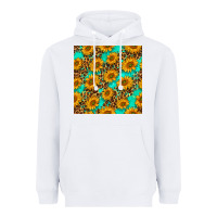 White sunflowers and leopard western seamless pattern Heavyweight Hoodie - BundleAndBundleShop