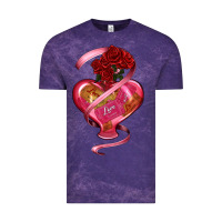 Cloud Purple heart glass vase love tickets with rose Vintage Tee - RanaPortraitStore