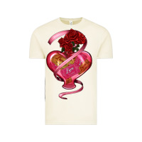Vintage Arctic heart glass vase love tickets with rose Vintage Tee - RanaPortraitStore