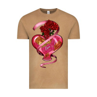 Vintage Camel heart glass vase love tickets with rose Vintage Tee - RanaPortraitStore