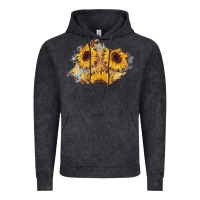 Sunflower Glitter Leather Patch Vintage Hoodie | Teevron
