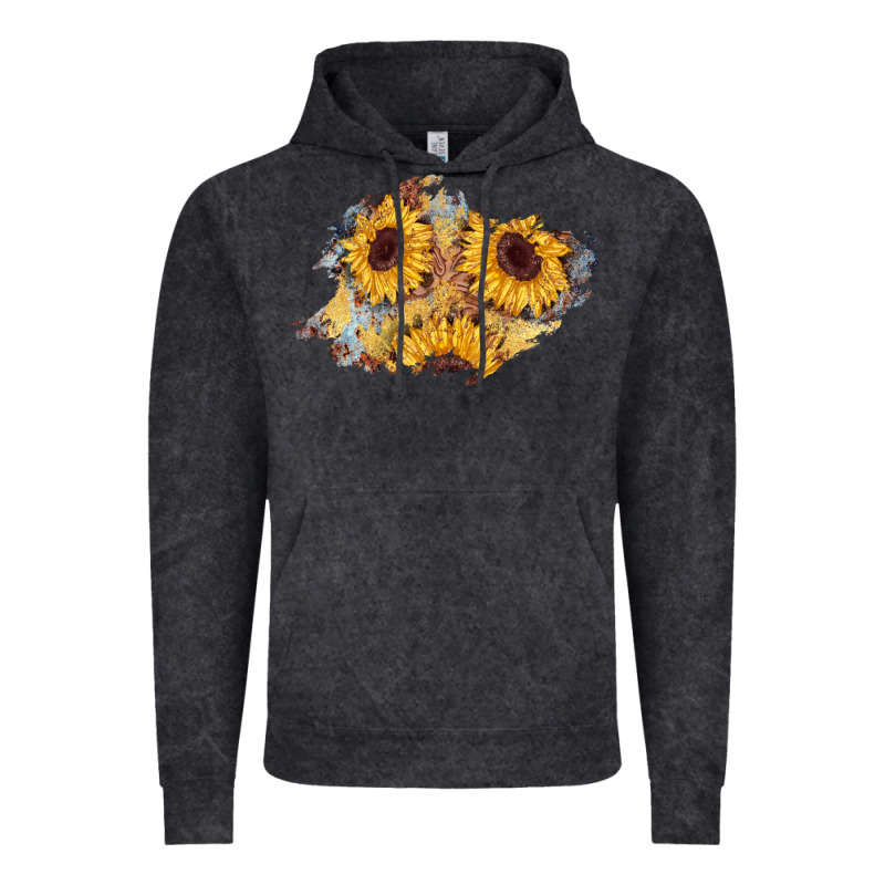 Sunflower Glitter Leather Patch Vintage Hoodie by AdoDesignShop | Teevron