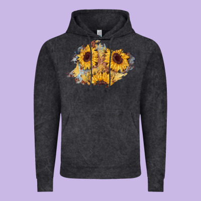 Sunflower Glitter Leather Patch Vintage Hoodie Designed By Adodesignshop