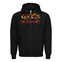 Black cowboy christmas Zipper Hoodie - FaDigitalArtStudio
