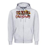Heather Grey cowboy christmas Zipper Hoodie - FaDigitalArtStudio