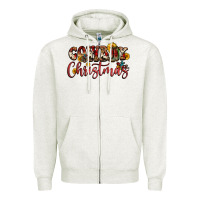 Oatmeal Heather cowboy christmas Zipper Hoodie - FaDigitalArtStudio