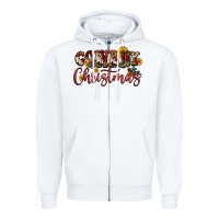 White cowboy christmas Zipper Hoodie - FaDigitalArtStudio