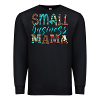 Black small business mama leopard turquoise aztec serape cowhide Premium Sweatshirt - Artiststas