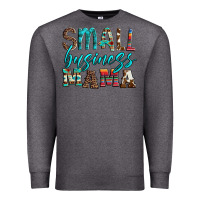 Charcoal Heather small business mama leopard turquoise aztec serape cowhide Premium Sweatshirt - Artiststas