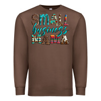 Chestnut small business mama leopard turquoise aztec serape cowhide Premium Sweatshirt - Artiststas