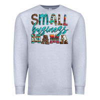 Heather Grey small business mama leopard turquoise aztec serape cowhide Premium Sweatshirt - Artiststas