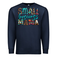 Navy small business mama leopard turquoise aztec serape cowhide Premium Sweatshirt - Artiststas
