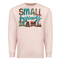 Pale Pink small business mama leopard turquoise aztec serape cowhide Premium Sweatshirt - Artiststas