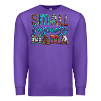 Purple small business mama leopard turquoise aztec serape cowhide Premium Sweatshirt - Artiststas