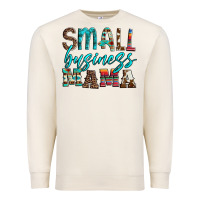 Sandshell small business mama leopard turquoise aztec serape cowhide Premium Sweatshirt - Artiststas