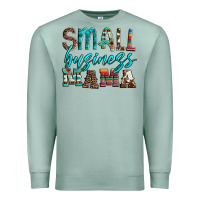 Seafoam small business mama leopard turquoise aztec serape cowhide Premium Sweatshirt - Artiststas