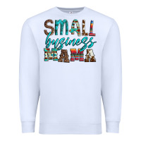 Small Business Mama Leopard Turquoise Aztec Serape Cowhide Premium Sweatshirt | Teevron