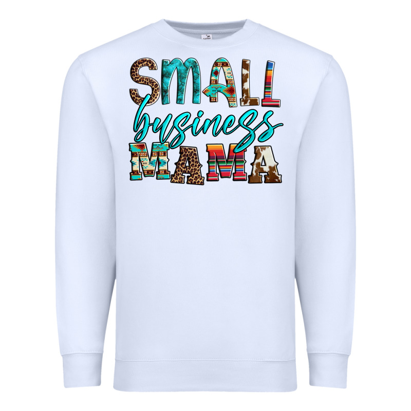 Small Business Mama Leopard Turquoise Aztec Serape Cowhide Premium Sweatshirt by Artiststas | Teevron