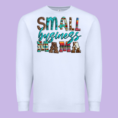 Small Business Mama Leopard Turquoise Aztec Serape Cowhide Premium Sweatshirt Designed By Artiststas