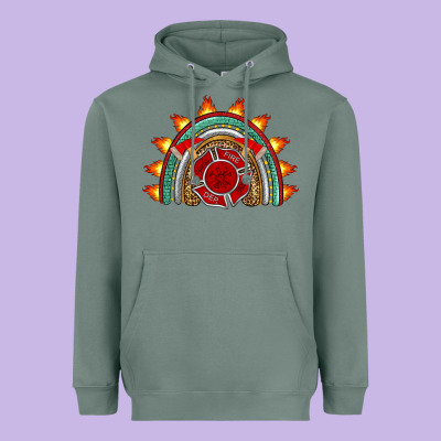 Firefighter Rainbow Heavyweight Hoodie Designed By Artiststas