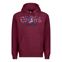 Burgundy 4th of july nursing administrator Premium Hoodie - NancyCooperArtShop