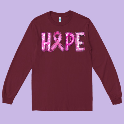 Breast Cancer Hope Long Sleeve Tee Designed By Ranaportraitstore