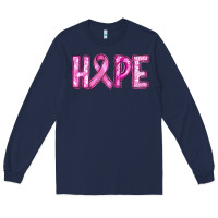 Navy breast cancer hope Long Sleeve Tee - RanaPortraitStore