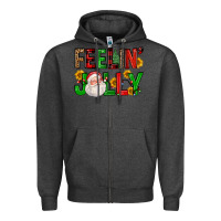 Charcoal Heather feelin' jolly Zipper Hoodie - FaDigitalArtStudio