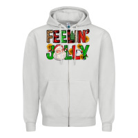 Dove Grey feelin' jolly Zipper Hoodie - FaDigitalArtStudio