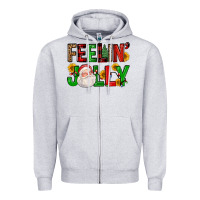 Heather Grey feelin' jolly Zipper Hoodie - FaDigitalArtStudio