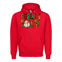 Red feelin' jolly Zipper Hoodie - FaDigitalArtStudio