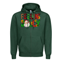 Sports Green feelin' jolly Zipper Hoodie - FaDigitalArtStudio