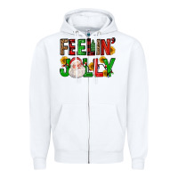 White feelin' jolly Zipper Hoodie - FaDigitalArtStudio