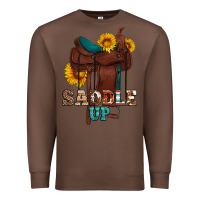 Chestnut saddle up cowboy western sunflowers Premium Sweatshirt - Artiststas